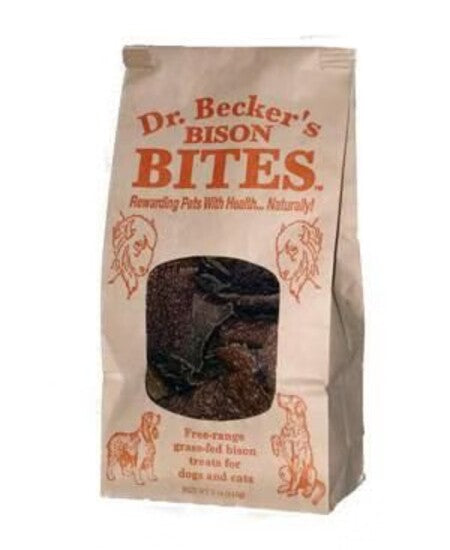 Dr. Becker's Bites BISON Treats For Dogs, 3 Pack in Crush Resistant Box