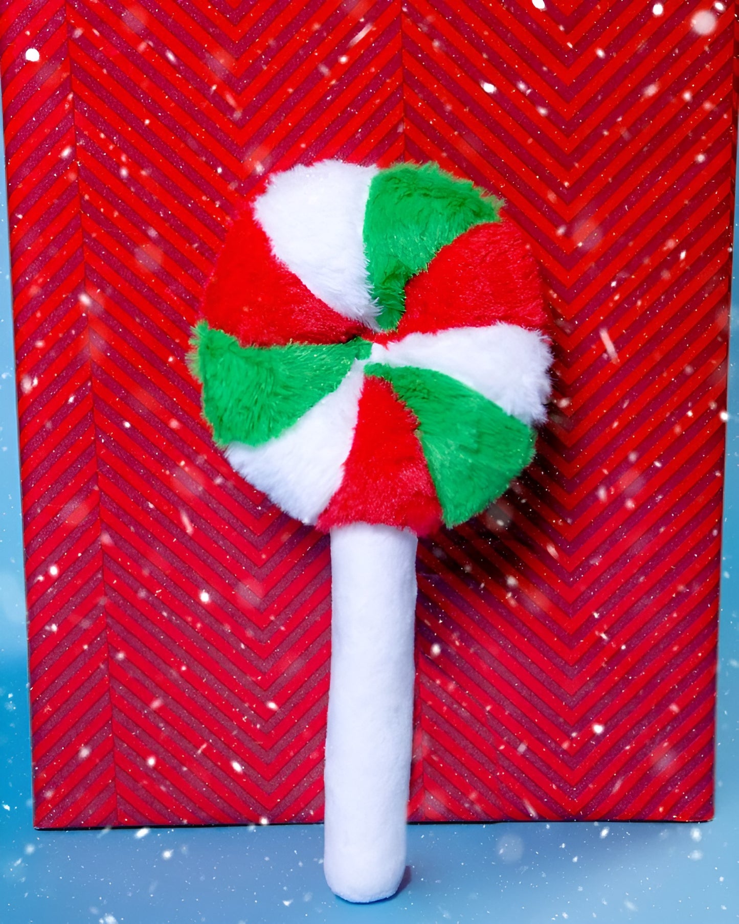 PetLou 12" Christmas Swirl Lollipop Plush Dog Toy