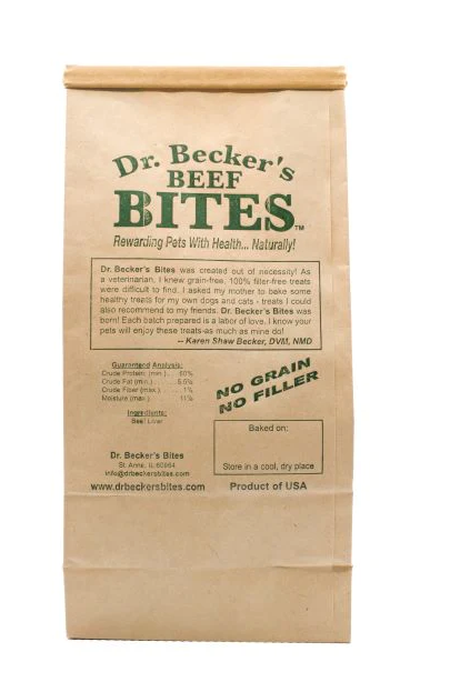 Dr. Becker's Bites Grain Free Beef Liver Treats For Dogs & Cats, 5 oz