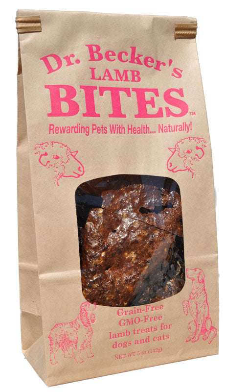Dr. Becker's Lamb Bites | 100% Pure Meat Protein | Grain Free Liver Training Treats for Dogs & Cats, 5 oz