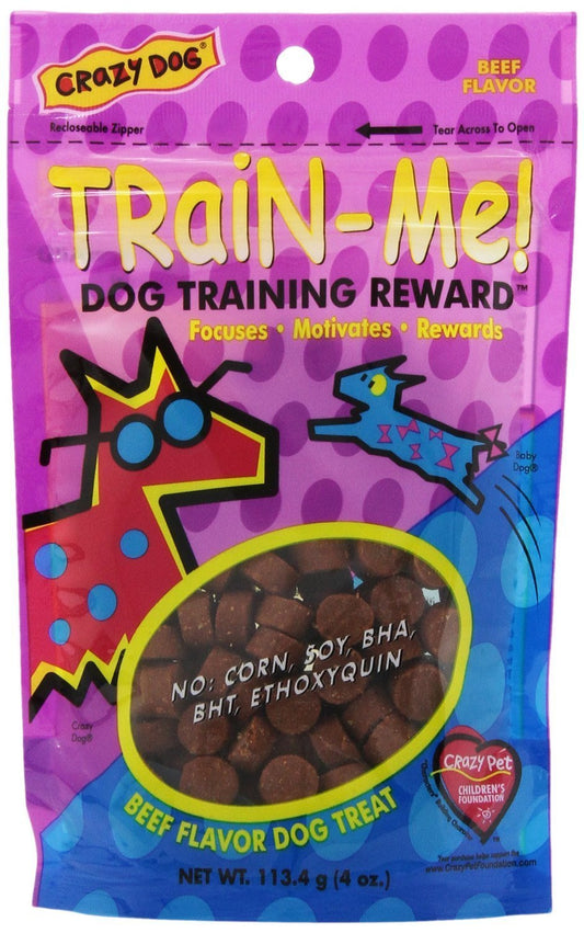 Crazy Dog Train-Me Training Rewards for Dogs, Beef, 4-Ounce(2Pack)