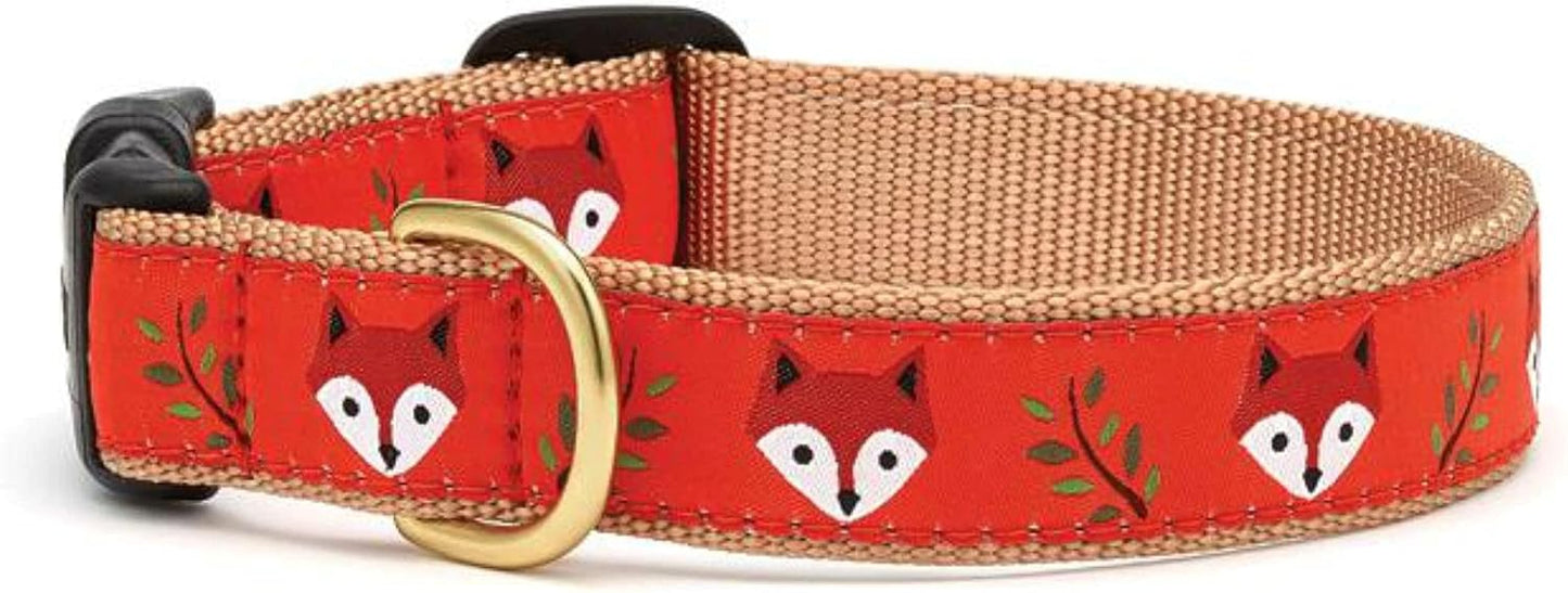 Up Country Foxy Pattern Foxy Dog Collar - Medium  (12 to 18 Inches) 1 Inch Wide Width