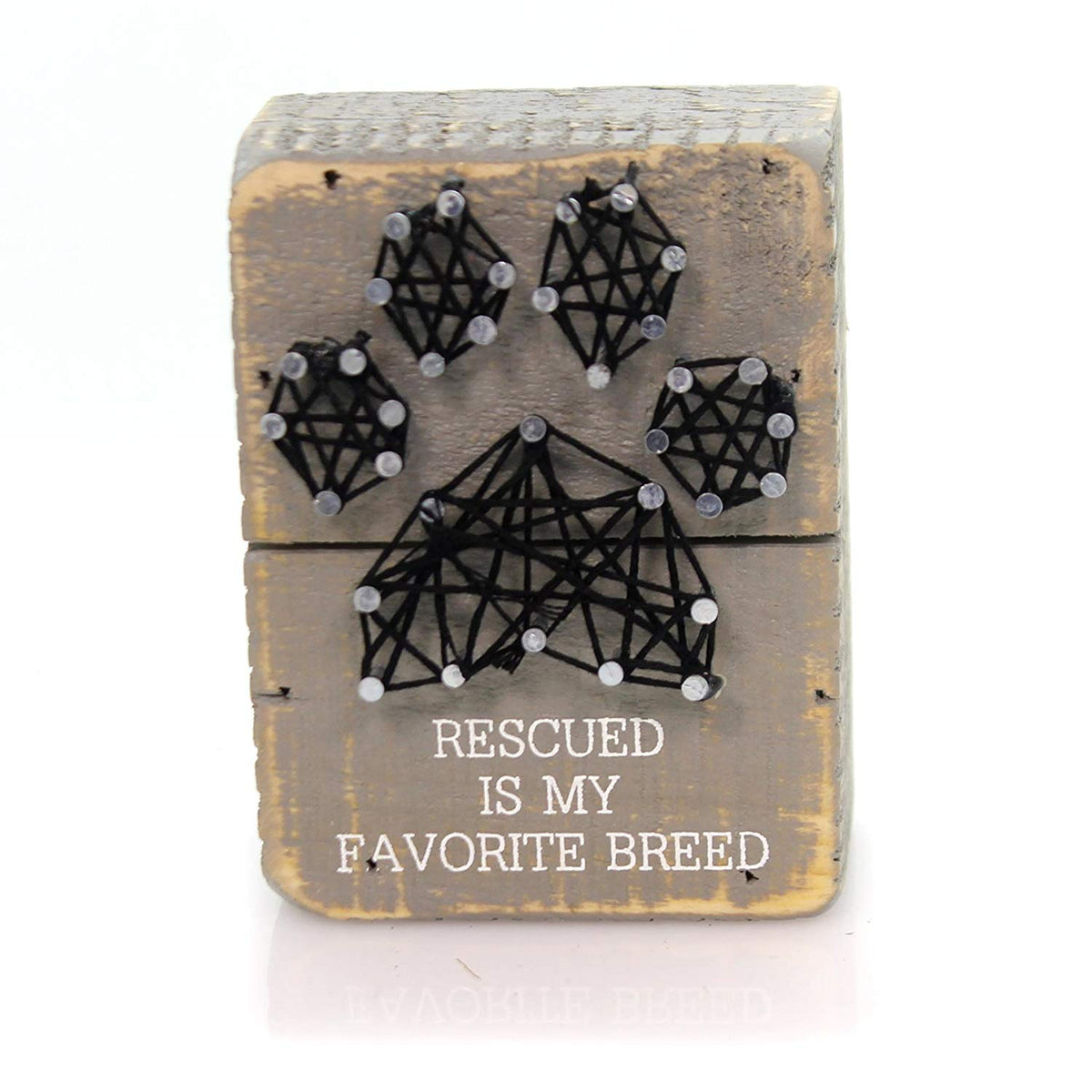 Primitives by Kathy String Art Wood Box Sign Rescued Is My Favorite Breed 3" x 4"