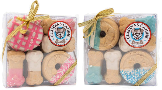 Claudia's Canine Signature Gift Box Of Dog Cookie Treats, 7-Ounce, Blue Buddies