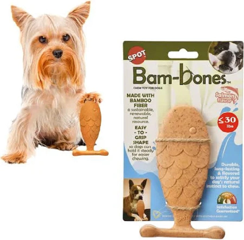 ETHICAL/SPOT Bam-Bone Fish Salmon Chew Toy - 5.5"