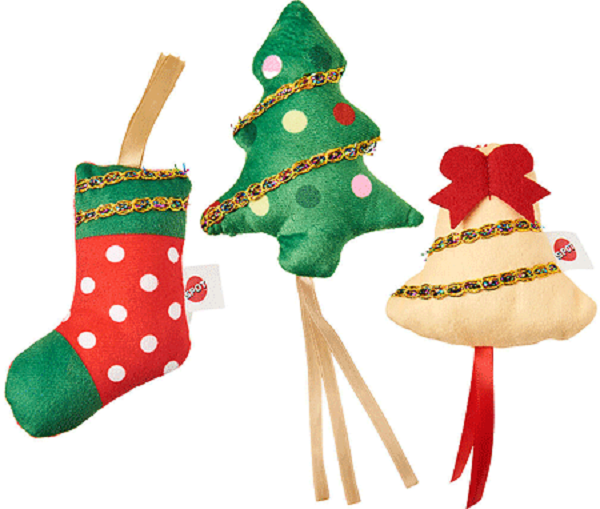 ETHICAL/SPOT Holiday Festive Christmas Catnip Cat Toy - Assorted 4" 1 unit