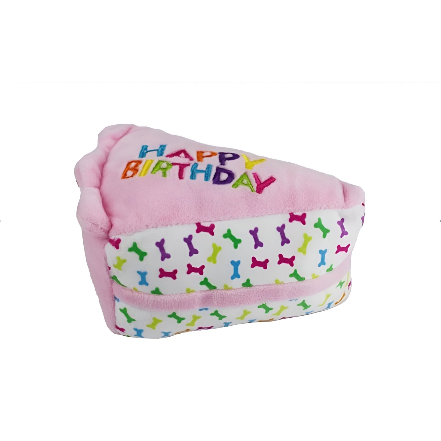 Multipet Birthday Cake Slice Dog Toy - Pink (6")