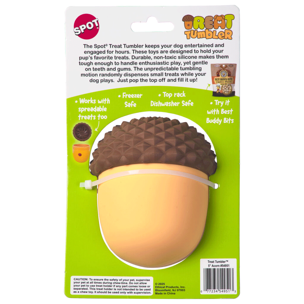 Ethical/Spot Treat Tumbler Acorn Dog Toy 5"