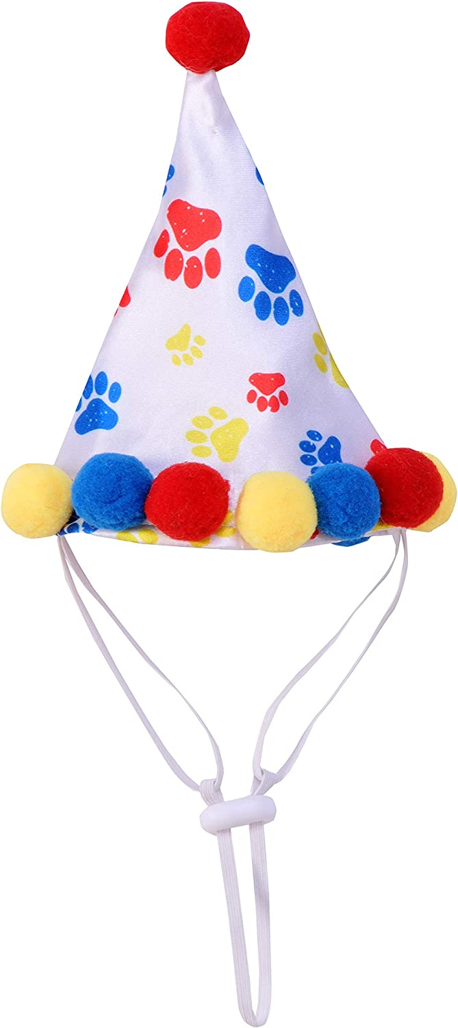 Rubie's Pet Birthday Hat, Small to Medium, Boy Paw Print