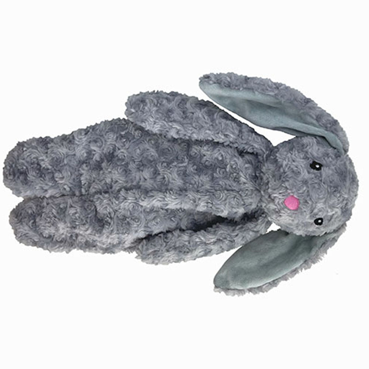 Petlou Floopy Rabbit Stuffingless Floppy Plush Squeak Chew Dog Toy - Gray(19")