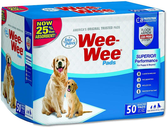 Four Paws Wee Wee Pads Original 50 Pack (22" Long x 23" Wide)