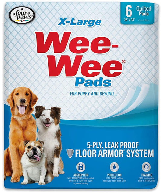 Four Paws X-Large Wee Wee Pads 28" x 34"(6 count)