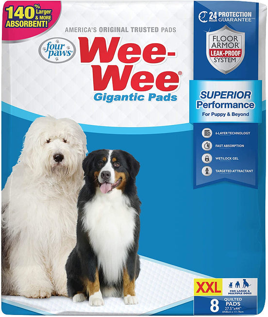 Four Paws Gigantic Wee Wee Pads- XXL -8 Pads