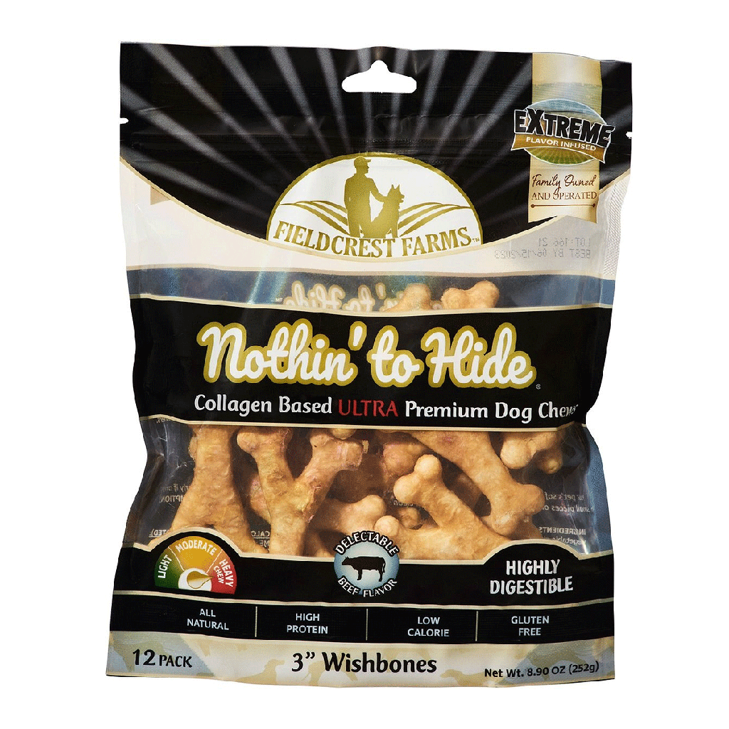 Fieldcrest Farms Nothin' To Hide Ultra Wishbone 3" Chicken (Pack of 12)