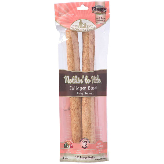 Fieldcrest Farms Nothing to Hide Large Rolls Salmon Flavor Chew Dog Treat - 10" (2 Pack)