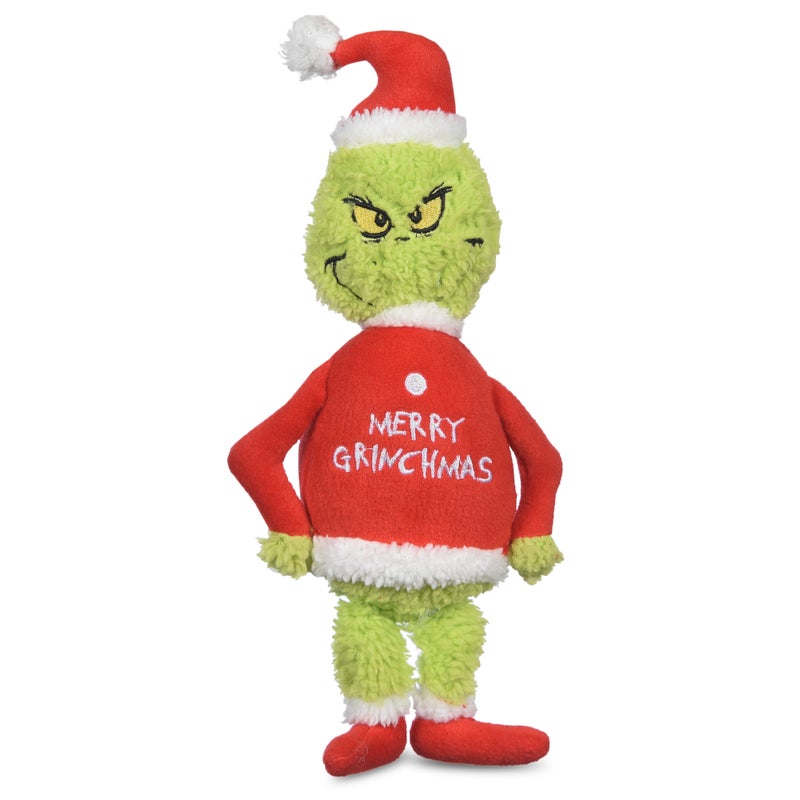 Dr. Seuss: Holiday Merry Grinchmas Grinch Plush Squeaker Pet Toy - 6”