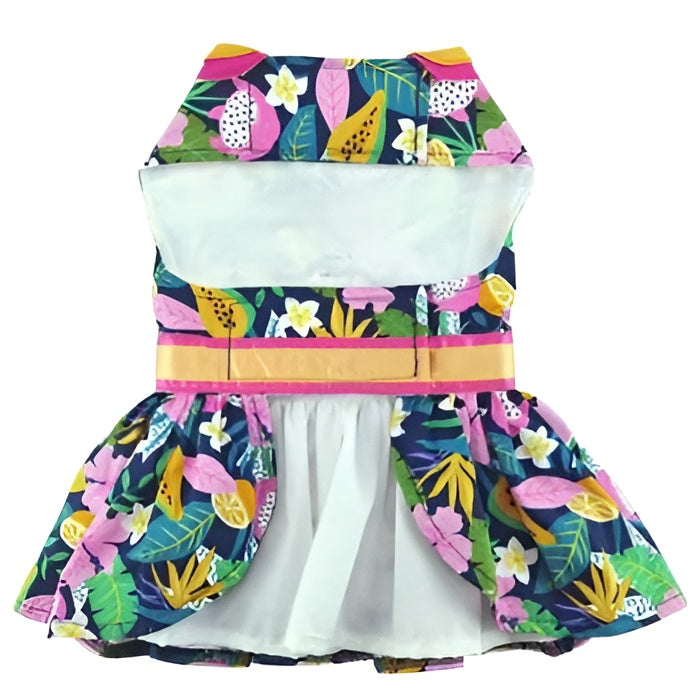 DOGGIE DESIGN Fiesta Floral Dog Dress with Matching Leash