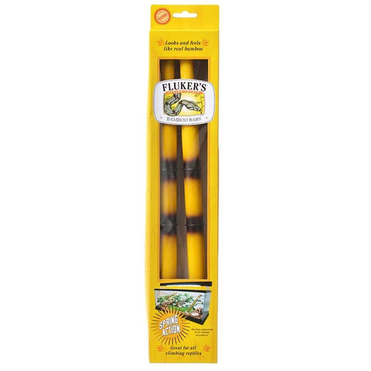 Flukers Spring Loaded Bamboo Bars - 2 Pack (Extendable from 10.5"L - 15"L)