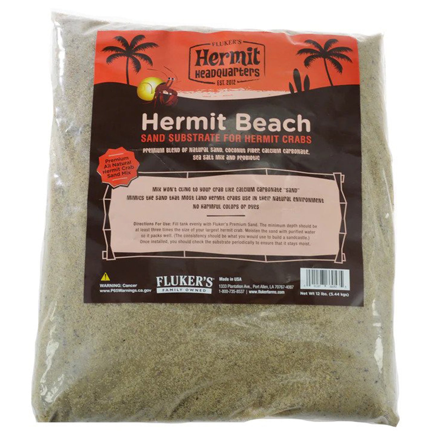 Flukers All-Natural Premium Hermit Crab Mixture Substrate - 12 lbs