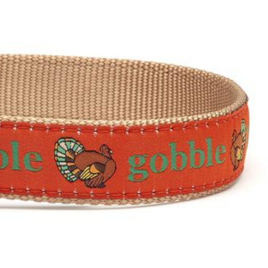 Up Country Gobble Gobble Thanksgiving Turkey Dog Collar, X-Large