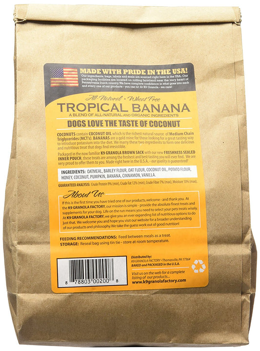K9 Granola Factory Coconut Crunchers for Dogs All Natural Tropical Banana, 14-Ounces