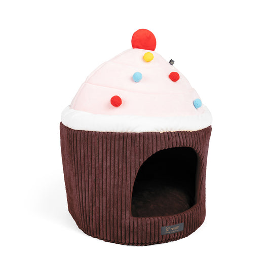 Nandog Large Prive Dog Bed / Cat Hut - Cupcake Chocolate