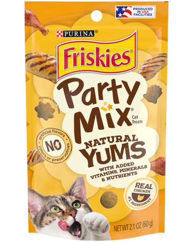 Friskies Party Mix Cat Treats Natural Yums With Real Chicken - 2.1 oz
