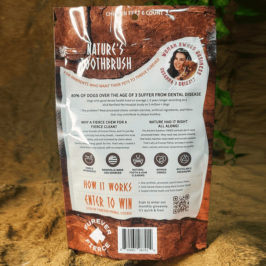 FUREVER FIERCE Chicken Feet Dog Treats 6ct Bag