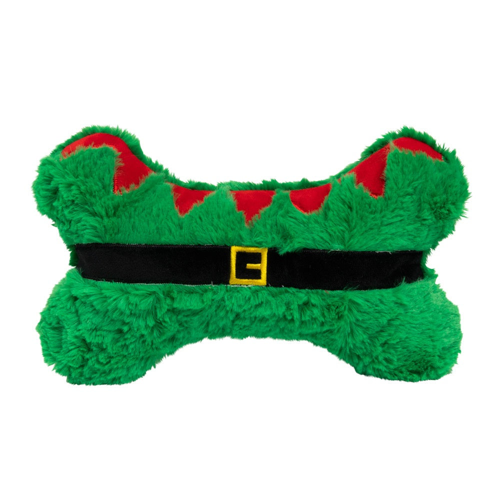 FuzzYard Elf Furry Bone Holiday Dog Toy - 12"