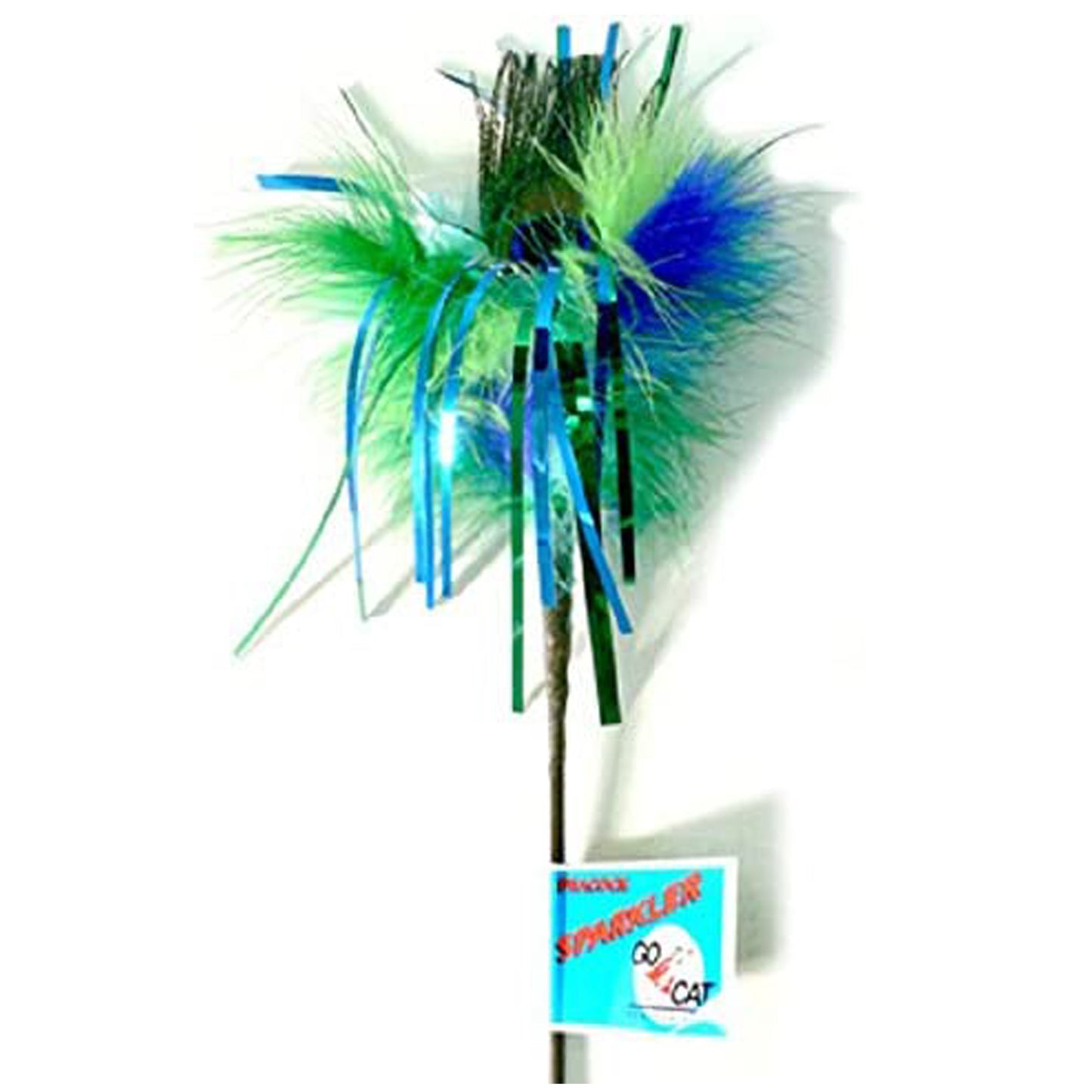 Go Cat Long Peacock Sparkler: 36" Cat Toy Teaser