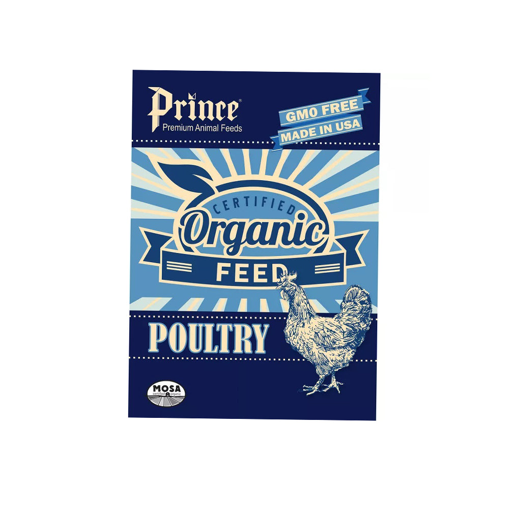 Prince Organic 16% Pullet Grower Layer Crumble Poultry Feed - 50 Lbs
