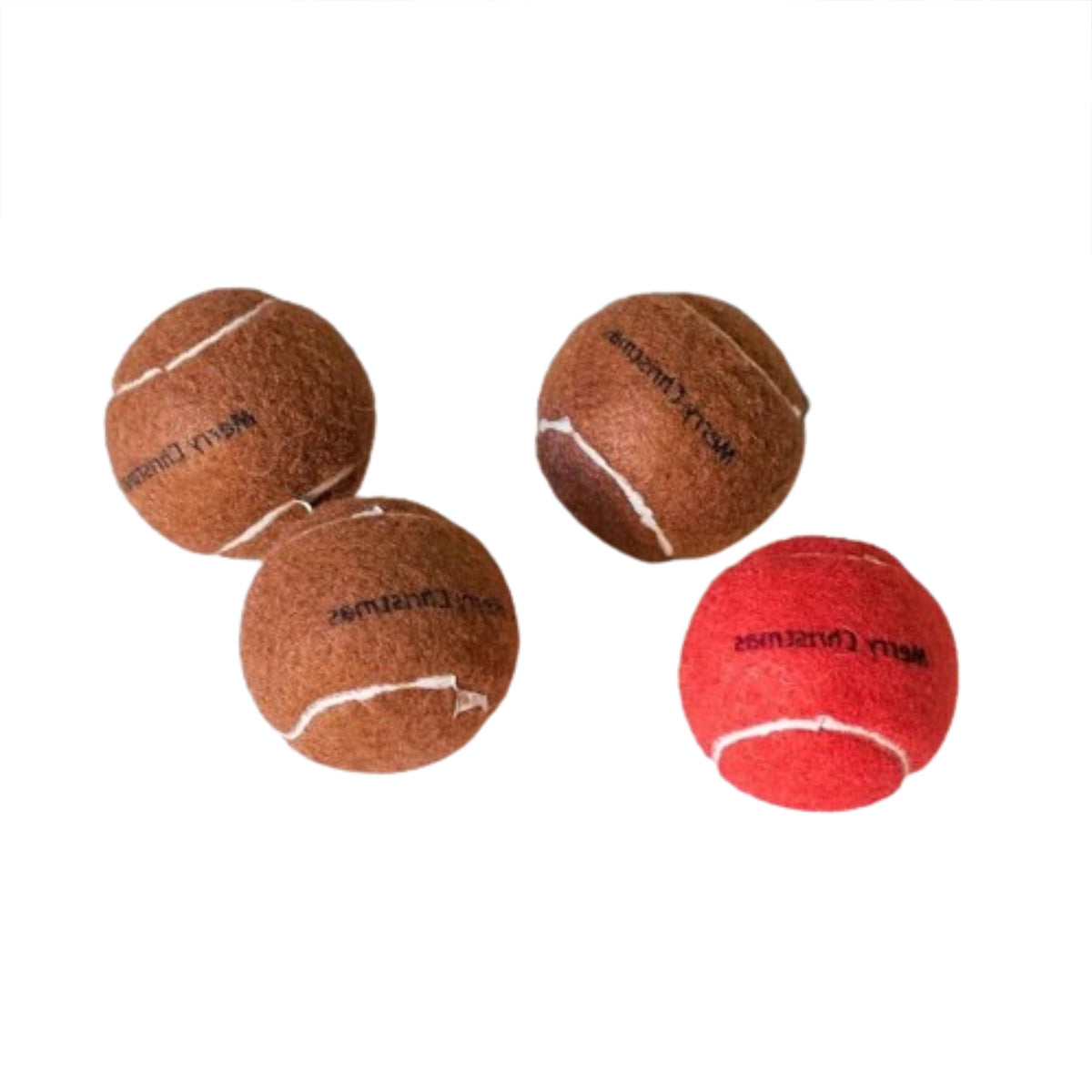 Midlee Red Nose Christmas Mini Dog Tennis Balls
