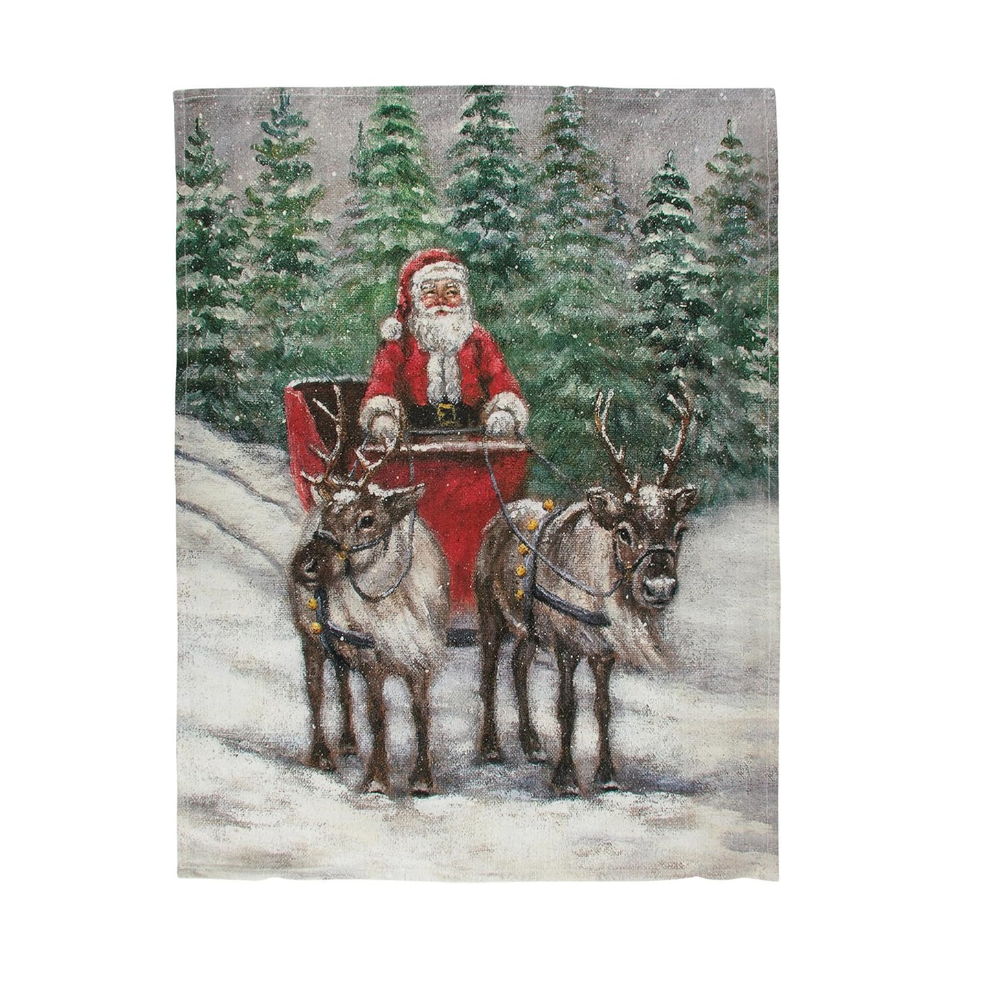 Primitives By Kathy Santa's Sleigh Christmas Towel