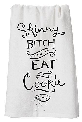 Primitives by Kathy Cotton Kitchen Towel, 28-Inch, Eat A Cookie