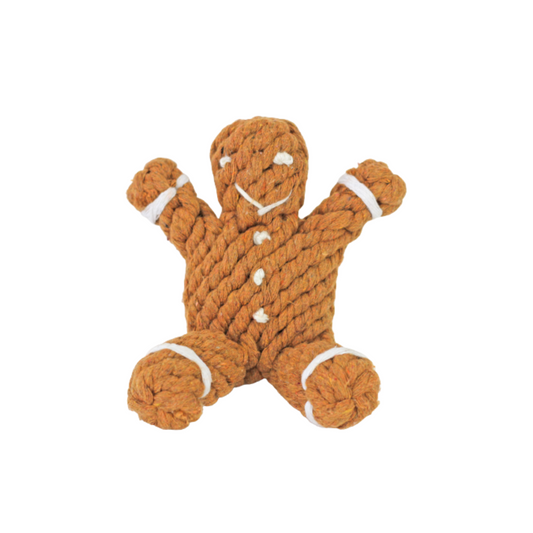 Midlee Gingerbread Man Rope Dog Toy
