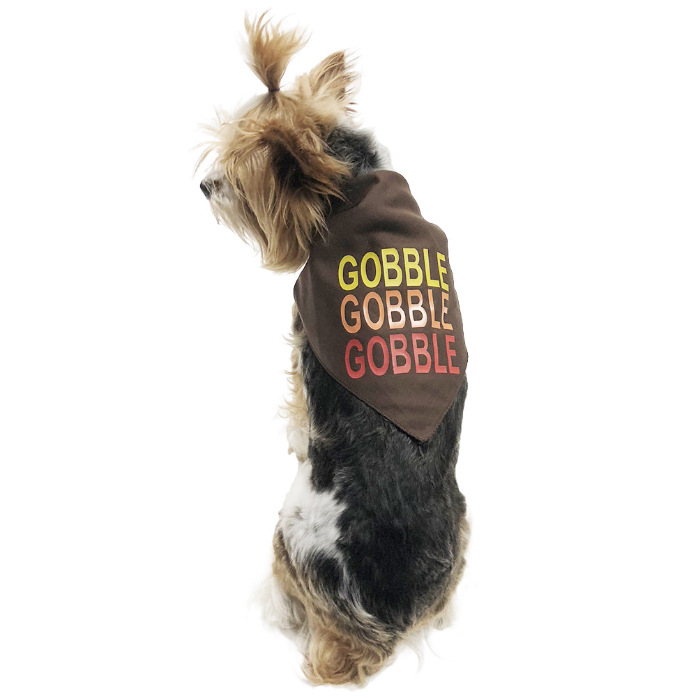 Midlee Gobble Gobble Gobble Thanksgiving Dog Bandana (Small)