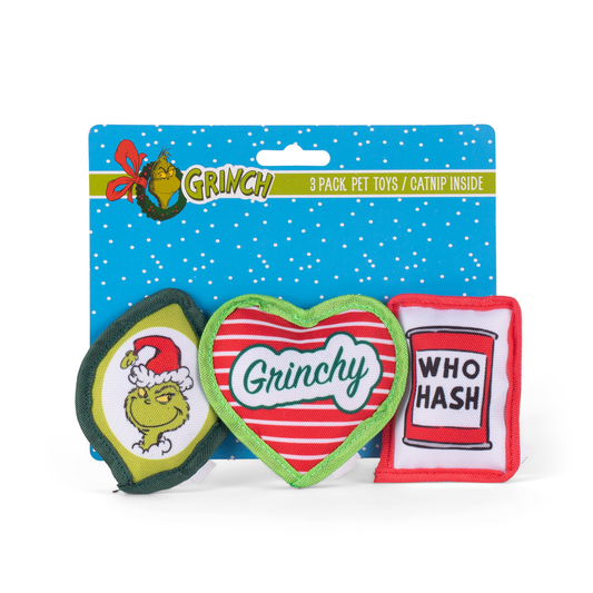 Dr. Seuss: The Grinch 4" Canvas Catnip Cat Toy Set