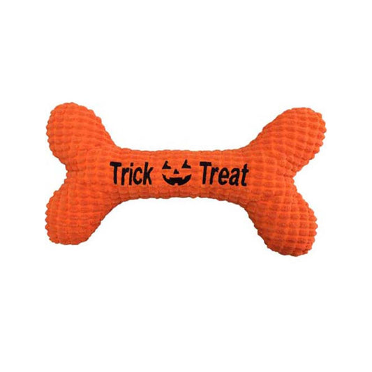 Petlou Trick or Treat Halloween Plush Chewy Bone Pet Toy - 10"