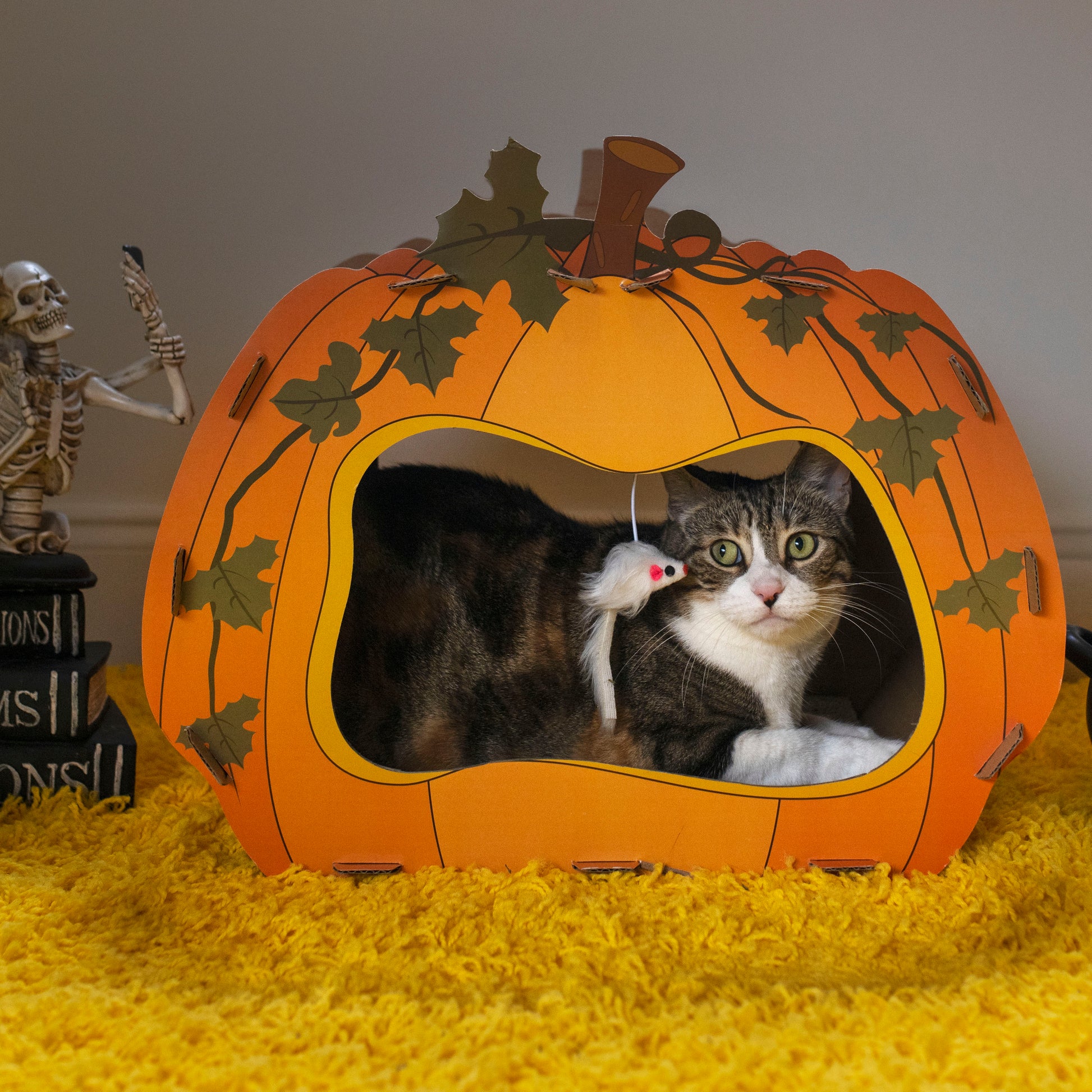Midlee Halloween Pumpkin Cat Scratcher Cardboard House – Midlee