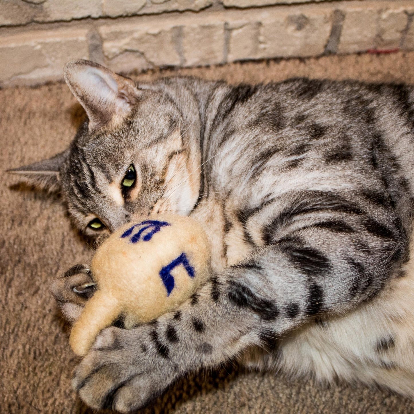 Midlee Hanukkah Felt Wool Cat Toy Set- 2 Balls & Dreidel