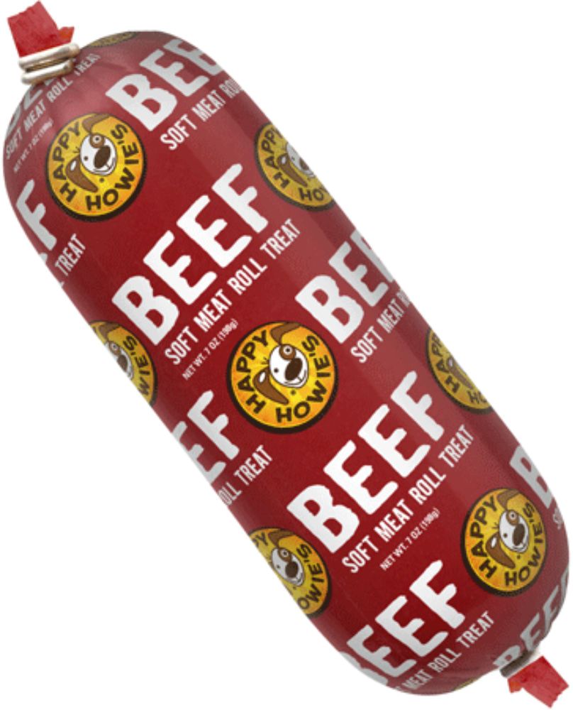 HAPPY HOWIE'S Soft Meat Roll Dog Treat - Beef (7 oz)