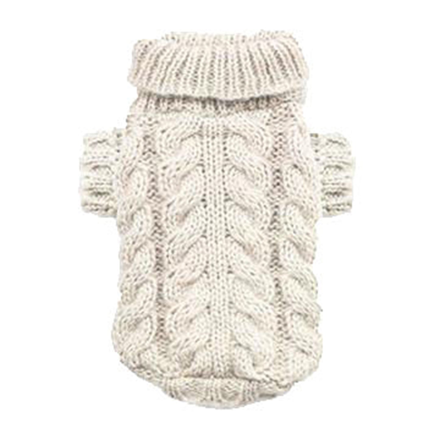 Hip Doggie Angora Cable Knit Sweater - Sand (X-Large)