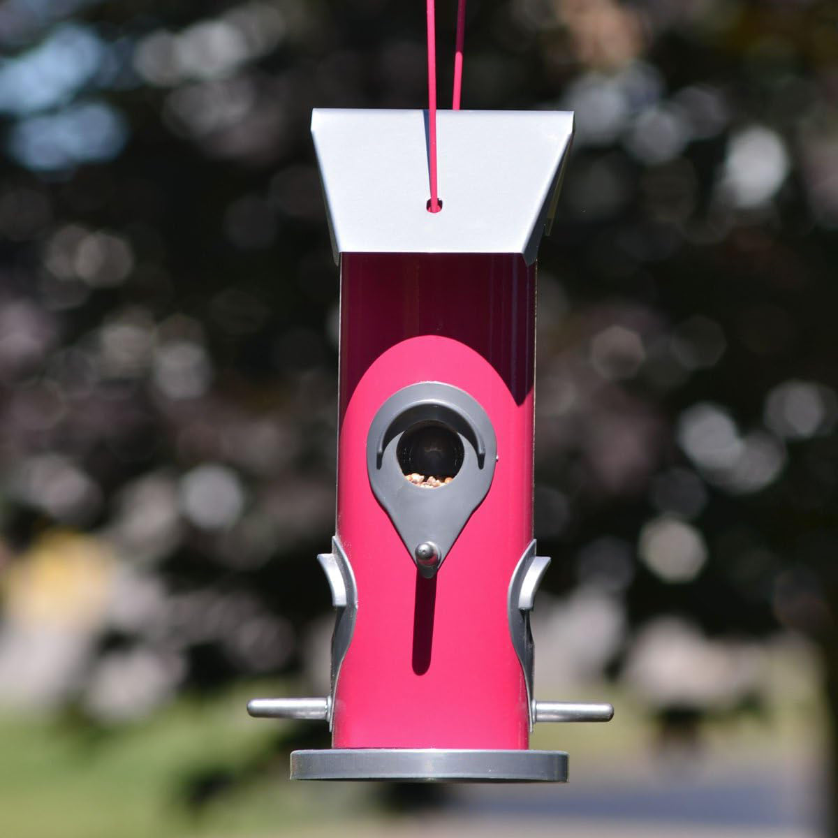 Heath Outdoor Products Cotton Candy Bird Feeder 4 Feeding Ports W/ Rain Guards - Pink/Gray (13.75")
