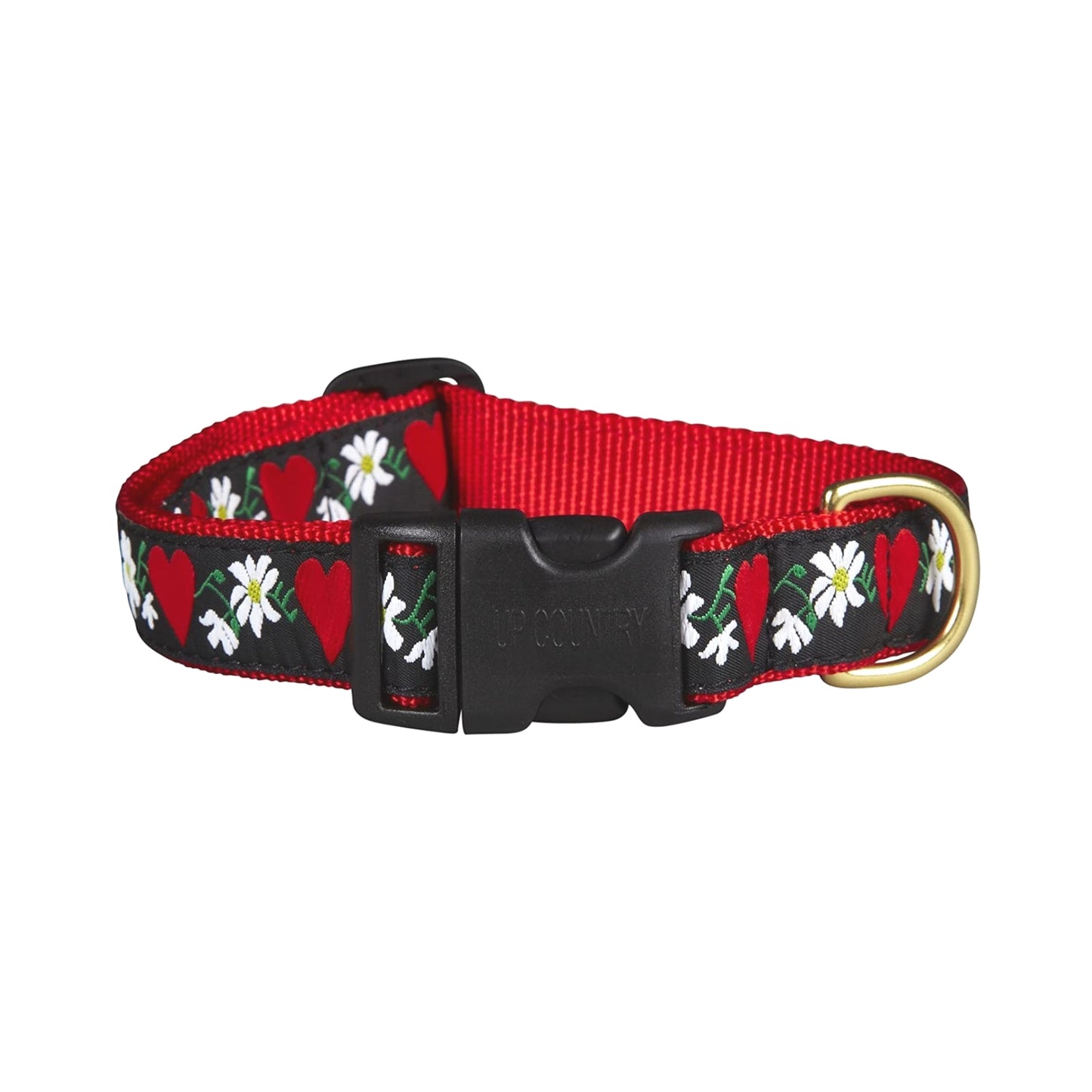 Up Country Hearts & Flowers Dog Collar - Medium