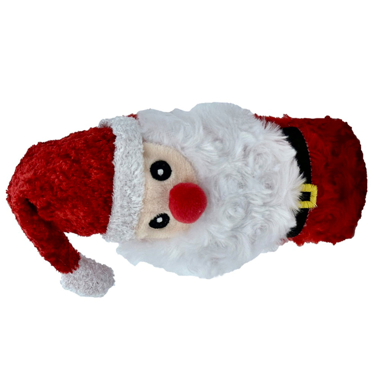 Pet Lou Christmas Squeaky Santa Bottle Dog Toy - 8"