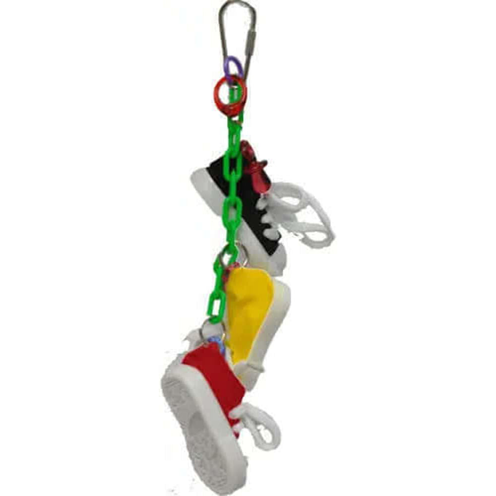 AE Cage Company Happy Beaks Sneakers on a Line Bird Toy