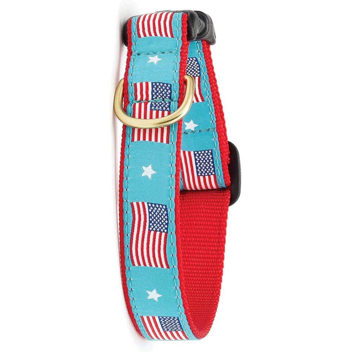 Up Country Flag Day Dog Collar - Medium (12 to 18 inches) 1 inch Wide Width