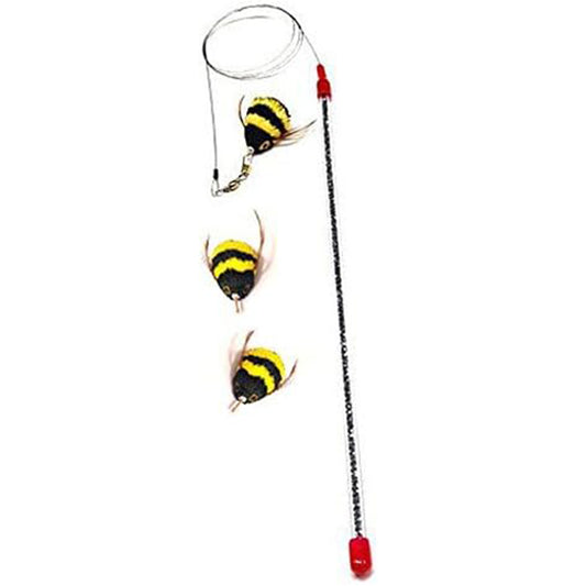 Go Cat Da Bee Teaser Wand And TWO Extra Bee Attachments Set