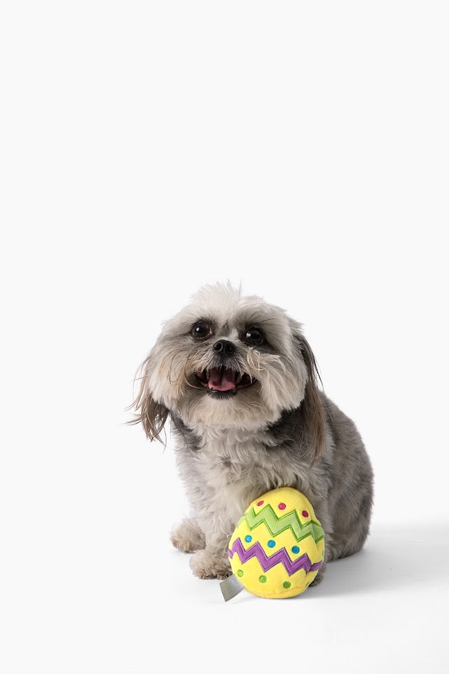 Midlee Easter Egg Dog Toy Small Yellow