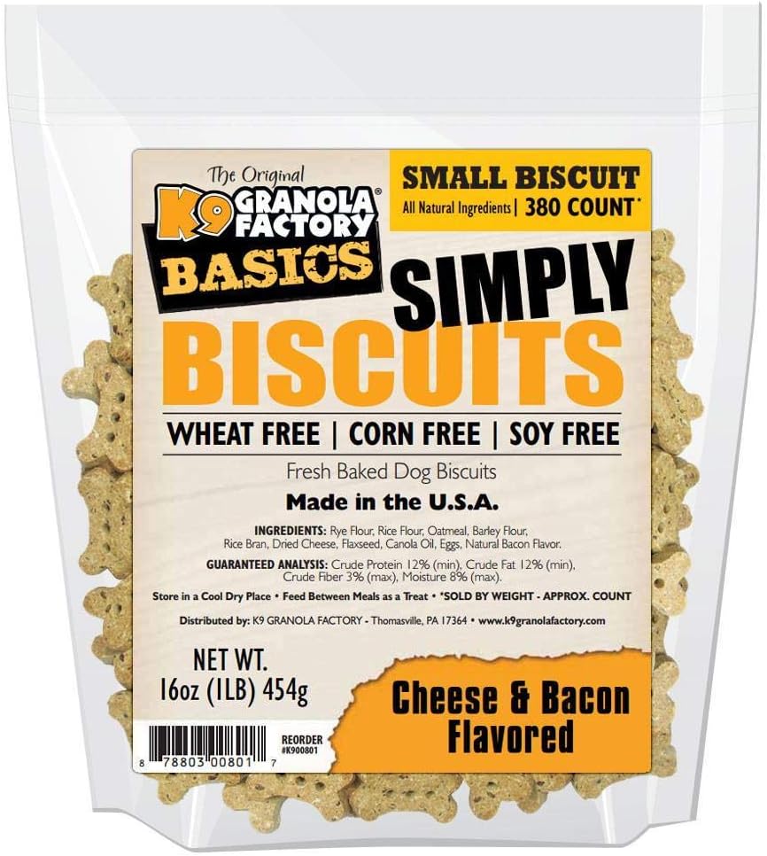 K9 Granola Factory Simply Biscuits with Cheese and Bacon, Small, 16 oz